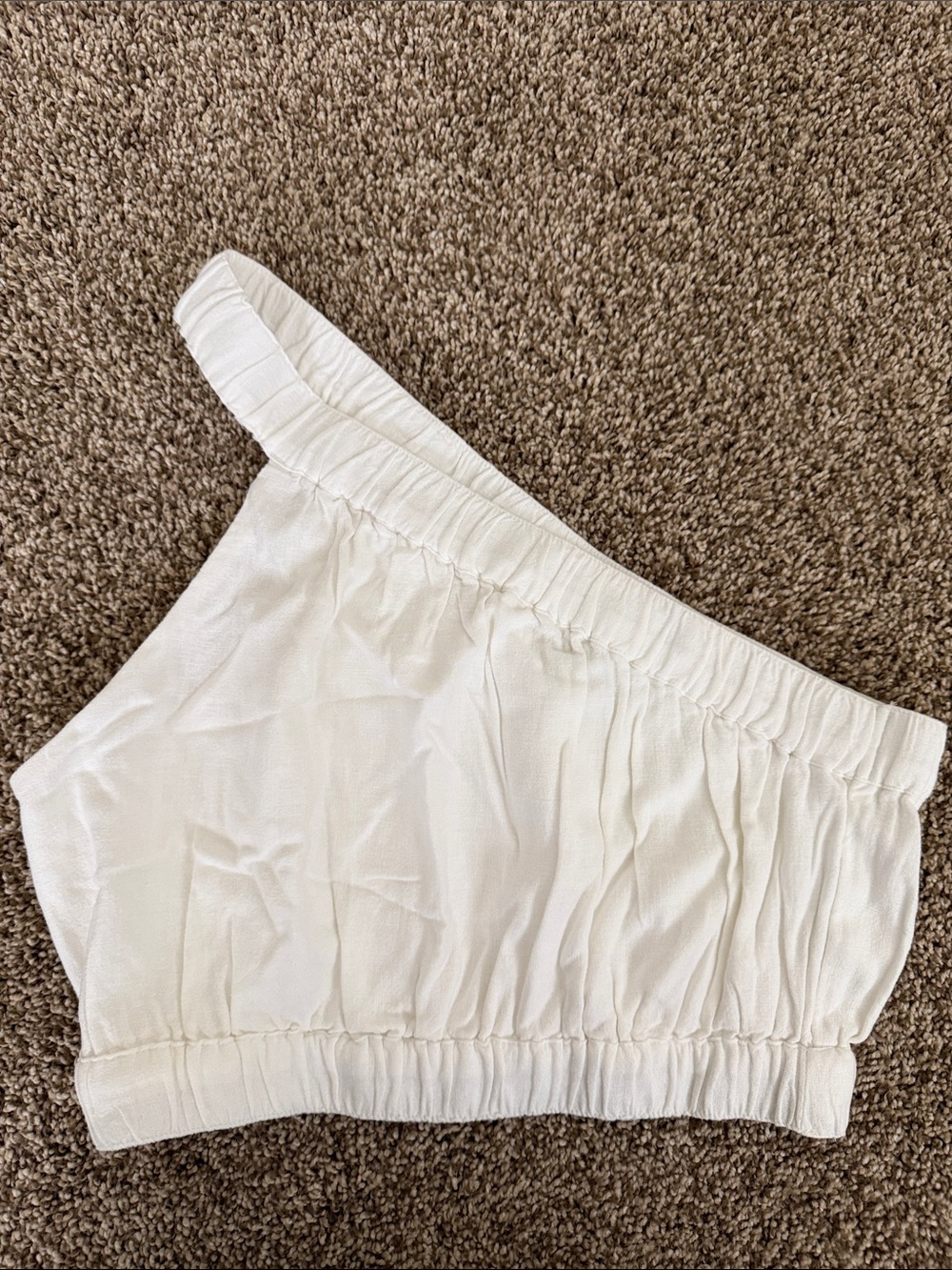 Abercrombie & Fitch White One-Shoulder Cropped Top